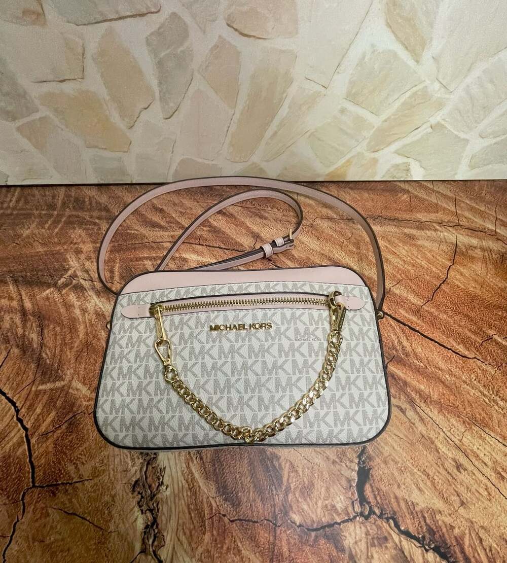 Michael Kors Zip Chain Crossbody Bag Powder Blush Multi